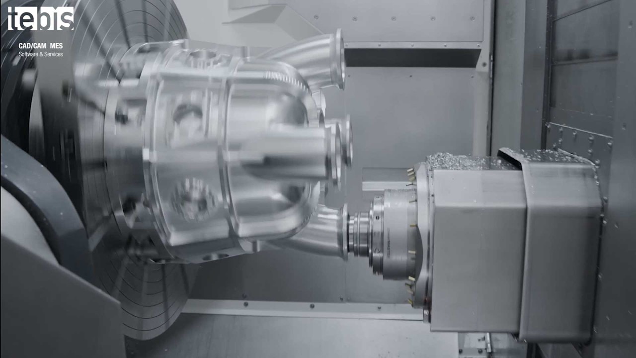 Komplexe Bearbeitungen durchgängig auf einem Fräs-Dreh-Bearbeitungszentrum | Tebis Komplettprogramm