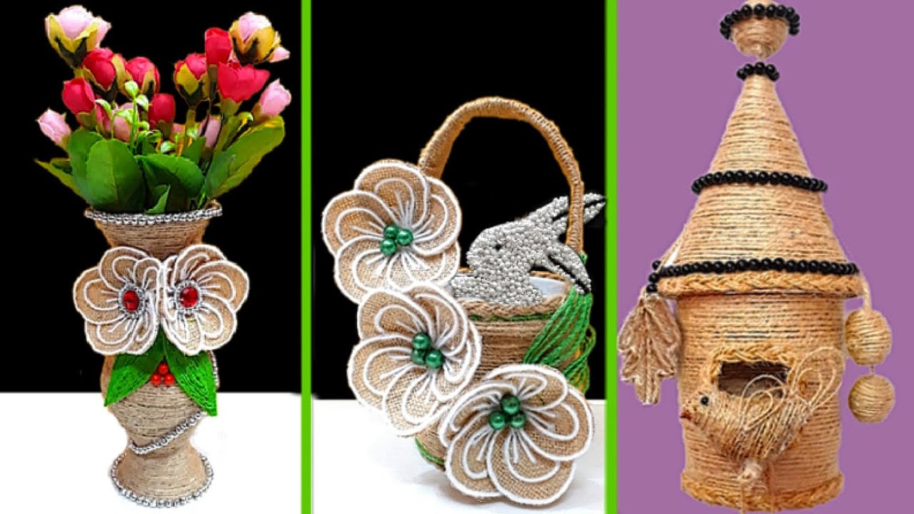 DIY 3 Easter craft made From waste plastic bottle & jute rope | Low budget Easter/Spring décor idea