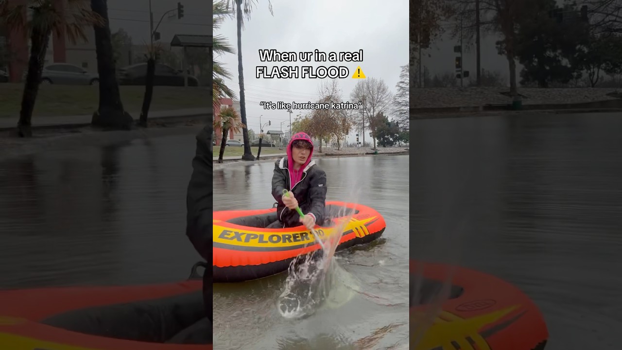 TRAPPED in a real flash flood: