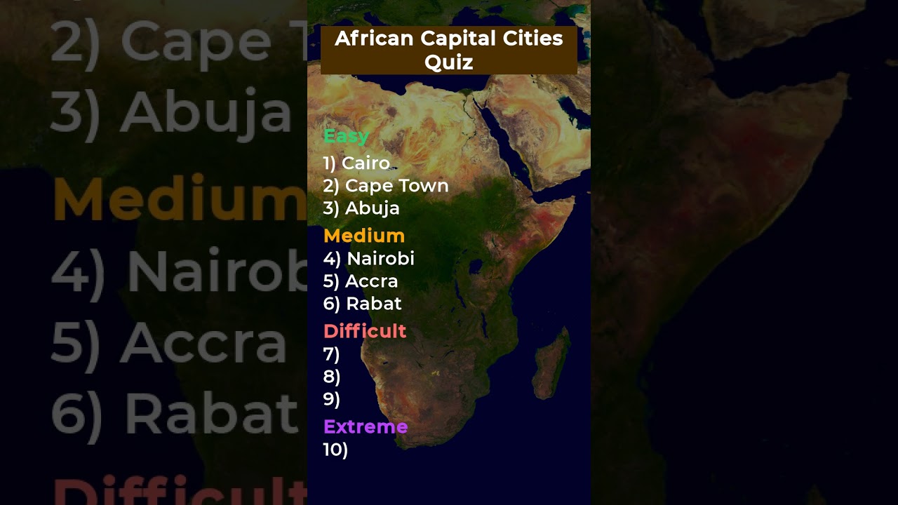 🌍 Can You Name These African Capitals? 🇦🇫 60-Second Geography Quiz Challenge!