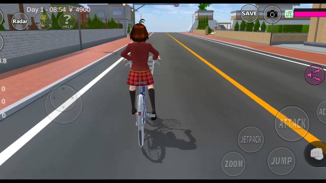  SAKURA — She rides a bike to school 😂😍😍