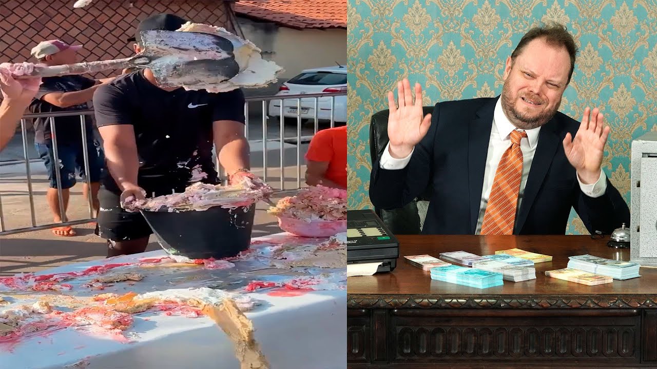 Bolo é Servido Com Uma Pá Pela Plebe