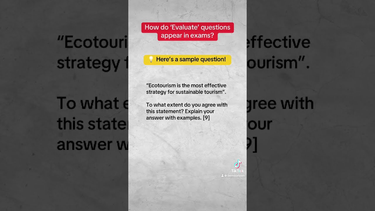 Want to excel in EVALUATION structured questions? Here's how!