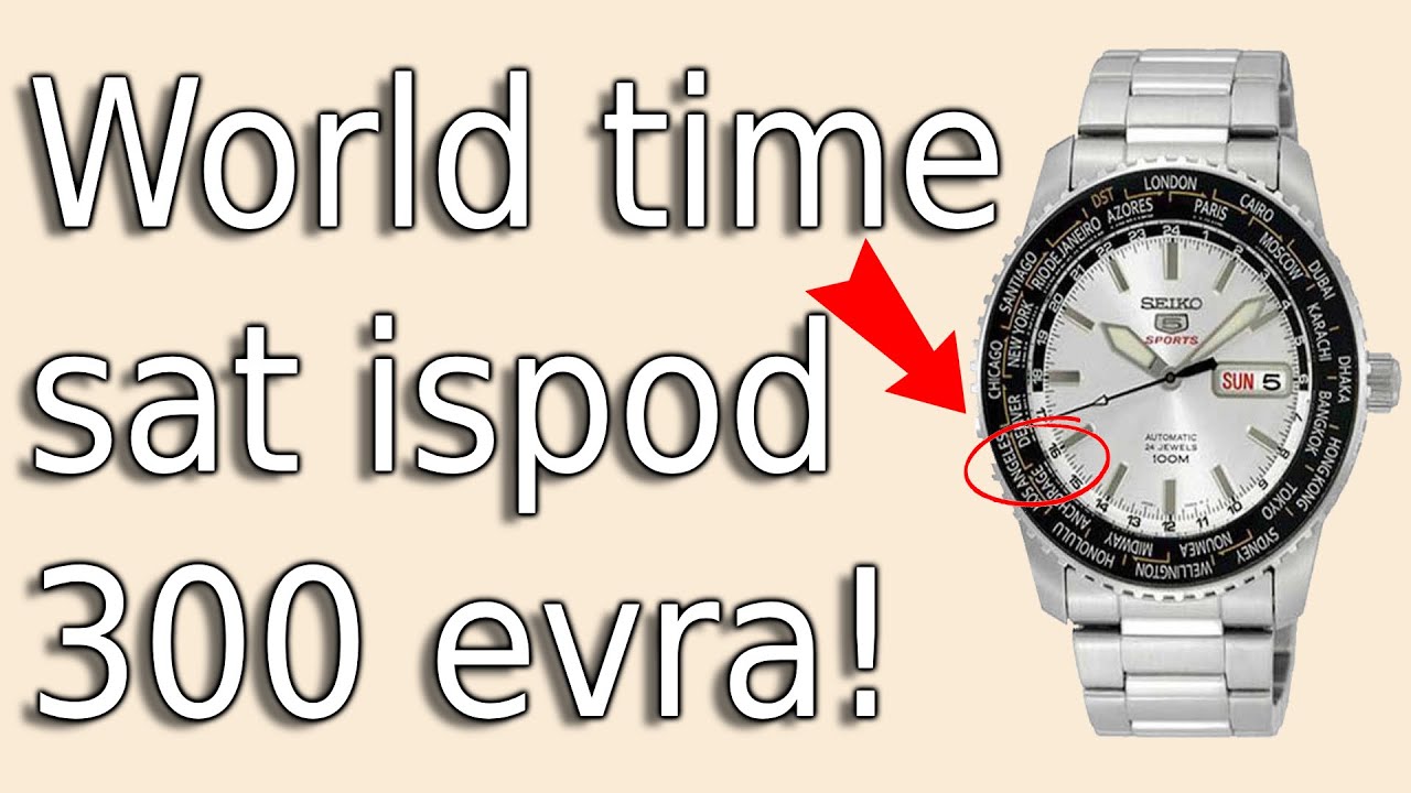 ⌚Seiko 5 SRP123k1 - sat sa World time funkcijom ispod 300 evra! Otpakivanje i recenzija (4K)⌚