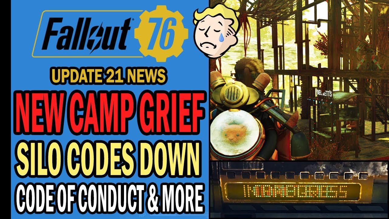Fallout 76 News - New Camp Grief, Broken Silo Codes, Respawn Bug Fix, New Cheats & More