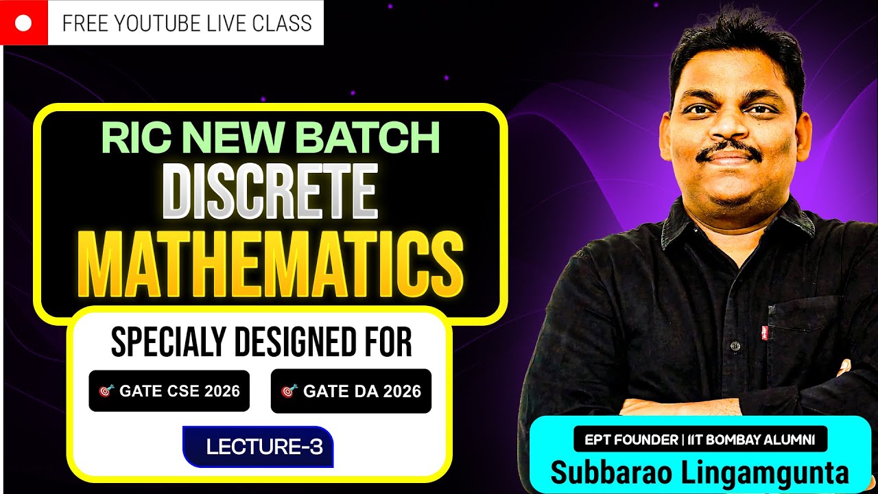 GATE 2026 Rank Improvement | Discrete Mathematics RIC | Lecture 3 | CSE & DA 2026