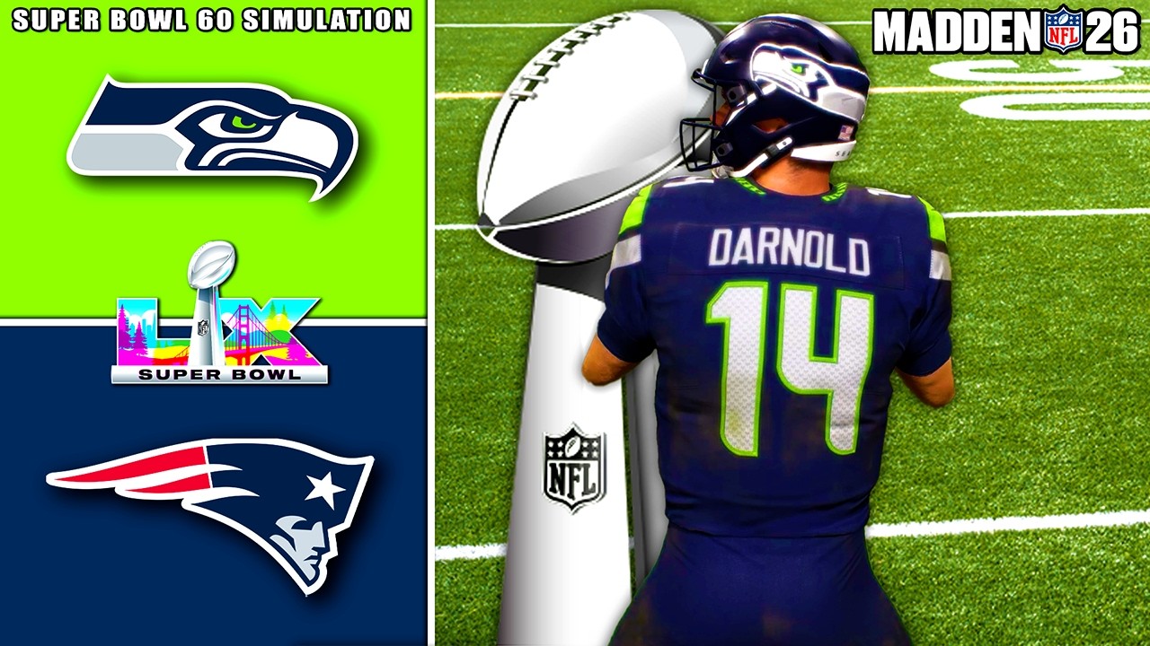 Patriots vs Seahawks Super Bowl LX Simulation (Madden 26)