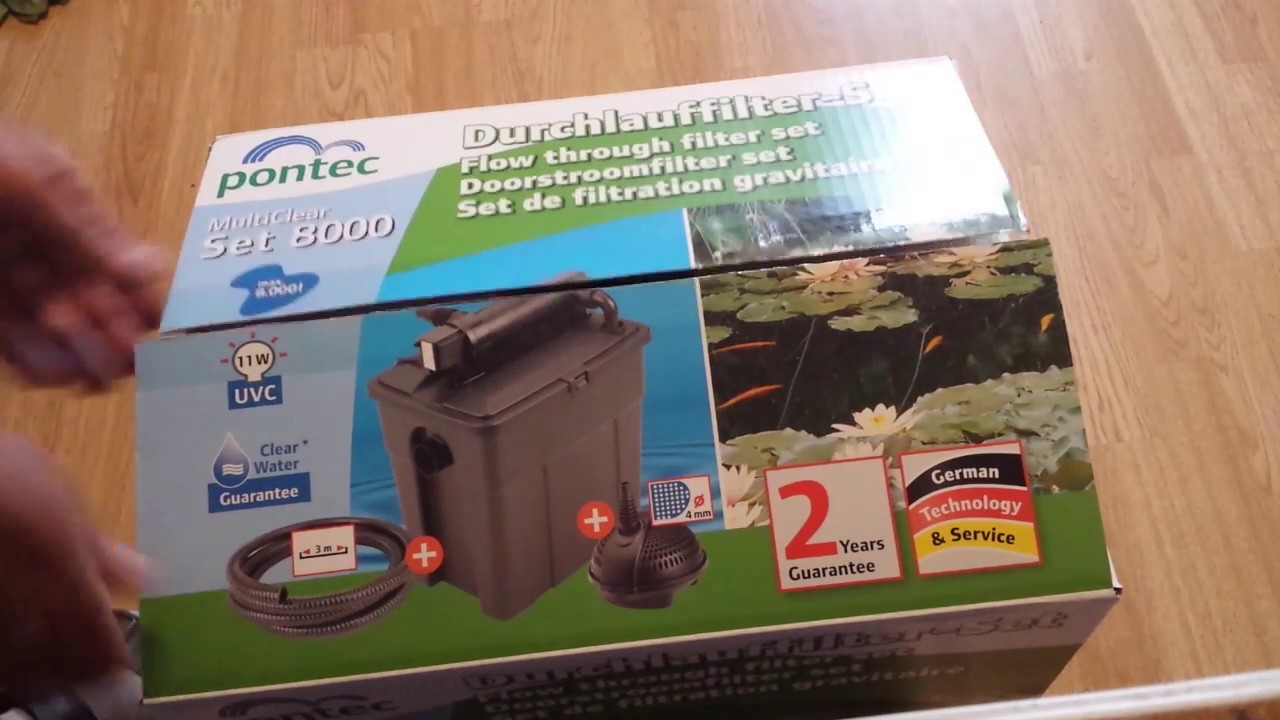 Pontec Durchlauffilter Teichfilter Wasserfilter MultiClear Set 8000 mit Pumpe