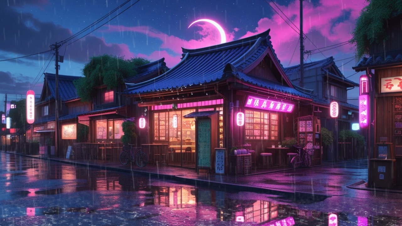 Late Night Japanese Neon Lofi 🌧️🌃 Chill Beats for Coding, Studying & Peaceful Sleep