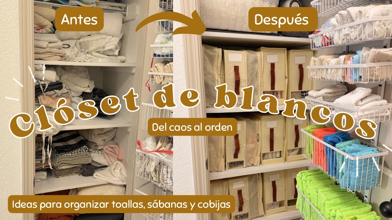 ERA UN DESASTRE! Ideas para organizar toallas, sábanas y cobijas | Organizando mi clóset de blancos🧺