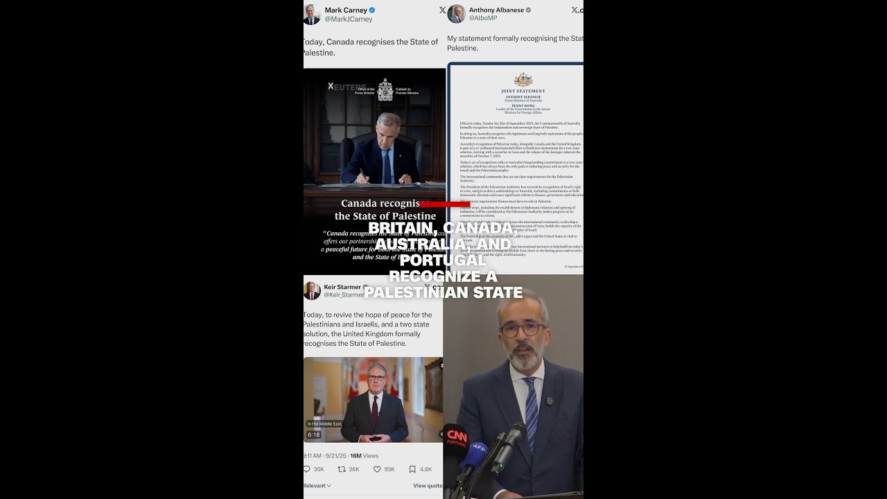 Britain, Canada, Australia, and Portugal recognize a Palestinian state