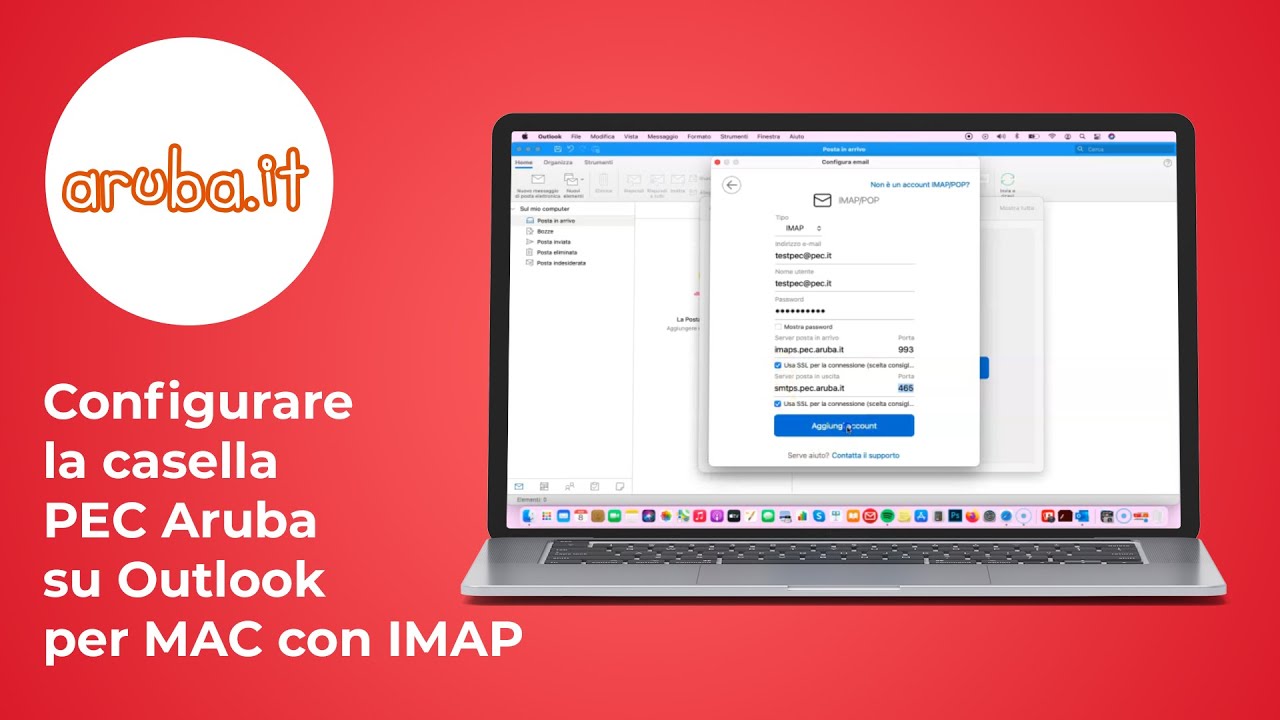 Come configurare la casella PEC Aruba su Outlook per Mac con IMAP