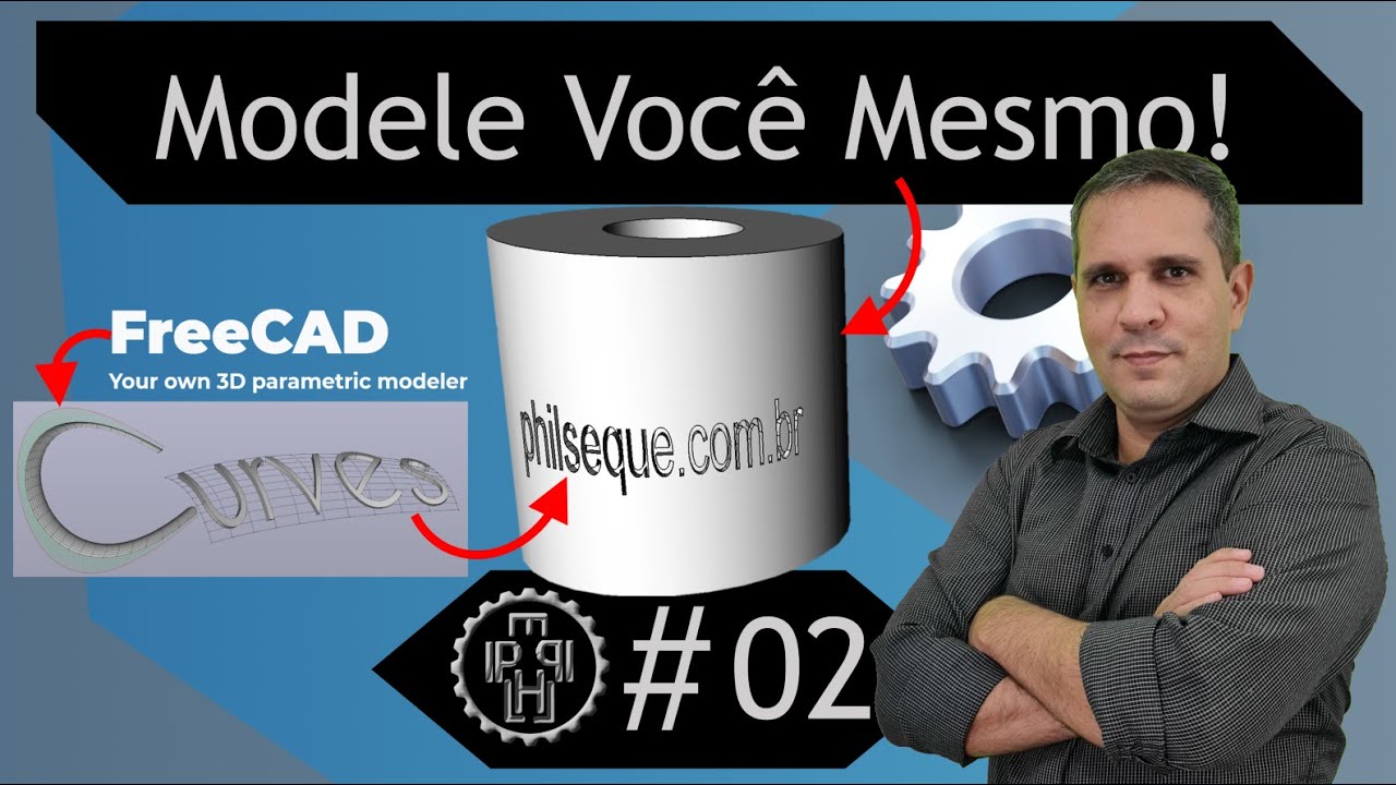 Texto 3D em Superfície Curva! | FreeCAD 3D | Modele Você Mesmo - #02