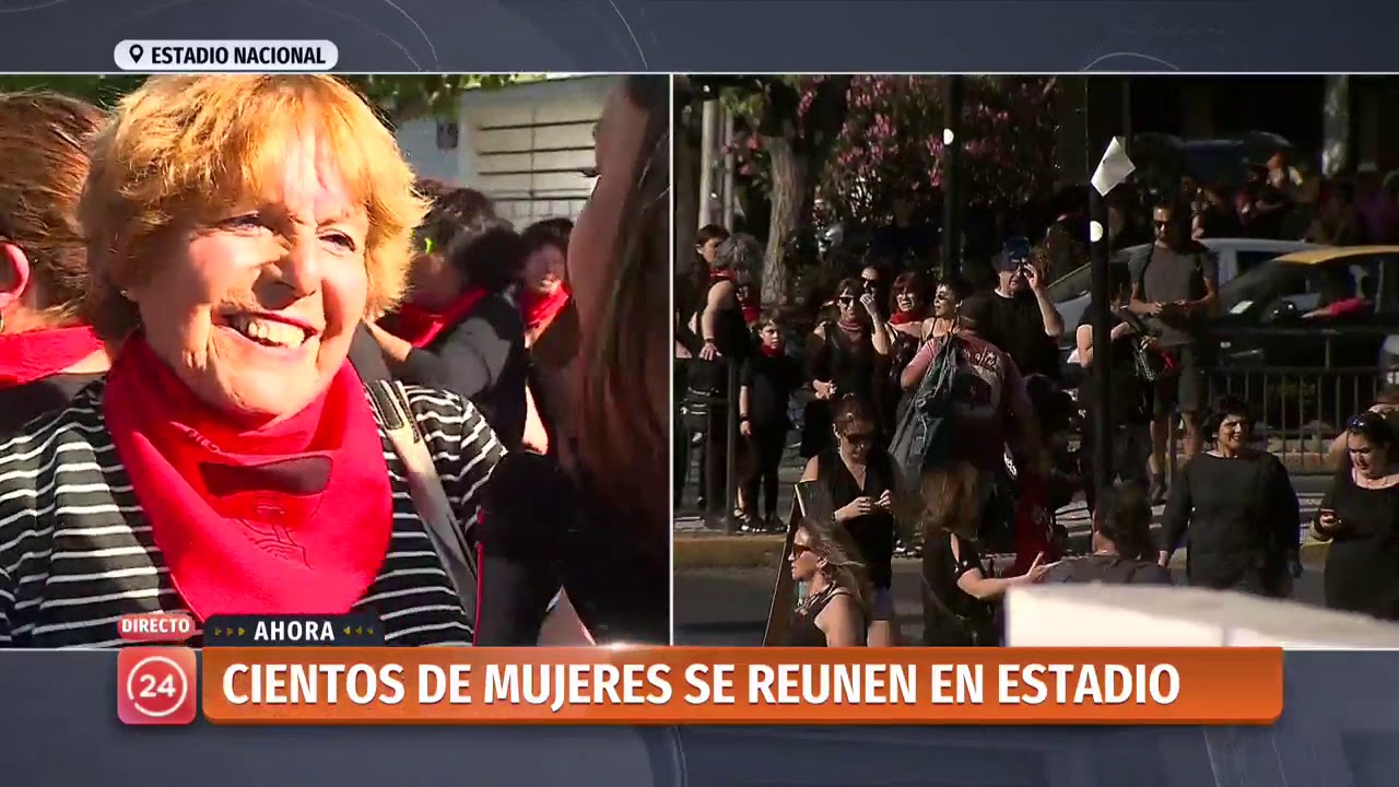 Todo listo en el Estadio Nacional para la performance de Las Tesis seniors | 24 Horas TVN Chile