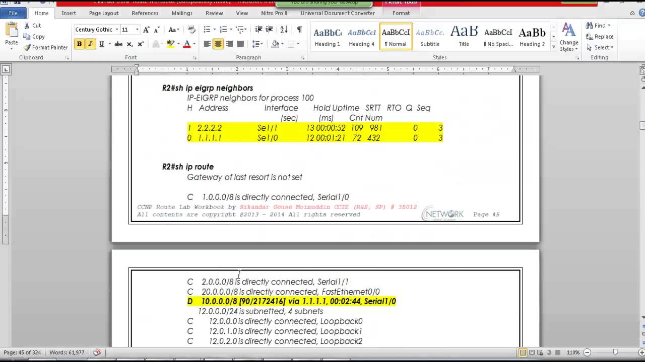 CCNP Route (300 - 101) version 2.0: Summarization EIGRP LAB