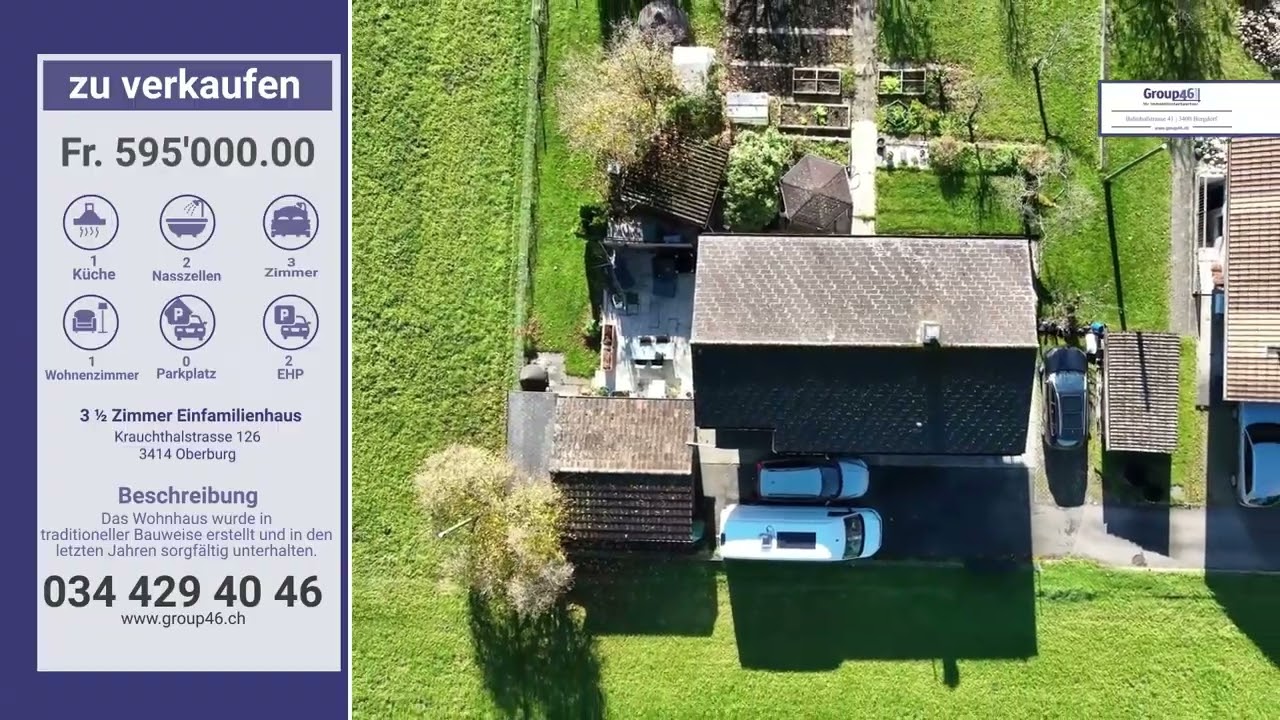 3&frac12;-Zimmer Einfamilienhaus in Oberburg BE kaufen | Ruhige Lage, Garten, Ausbaupotenzial