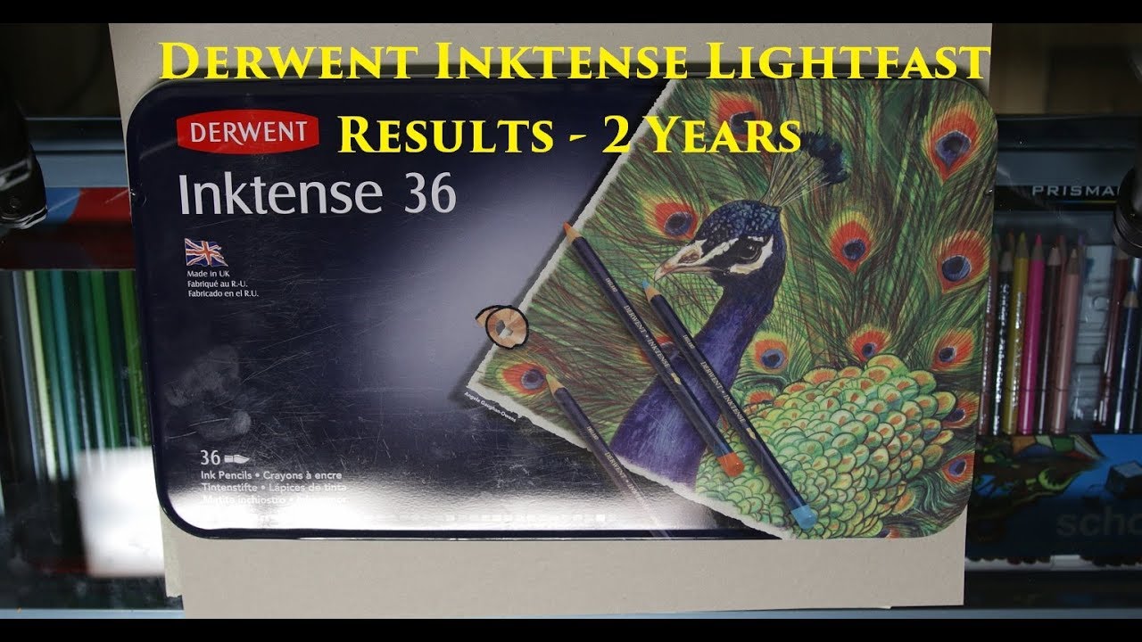 Derwent Inktense Lightfast Results - 2 years