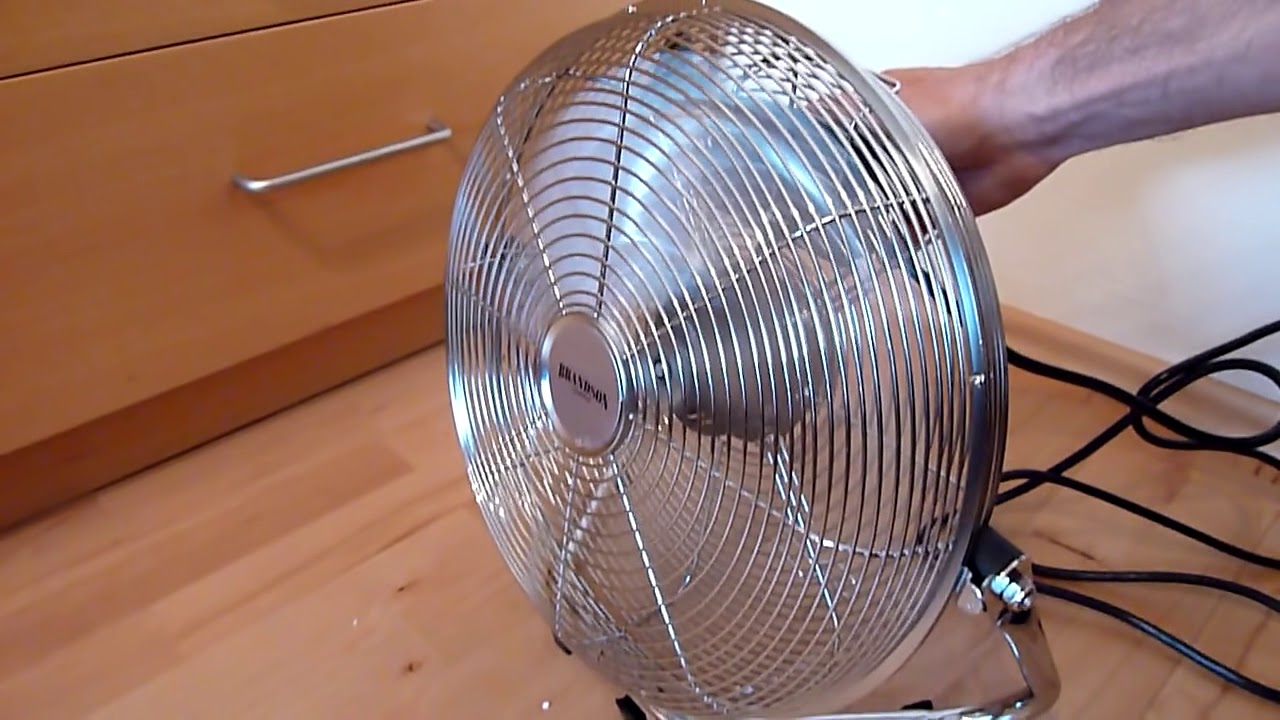 Brandson Windmaschine / Retro-Stil Ventilator in Chrom | Standventilator 35cm