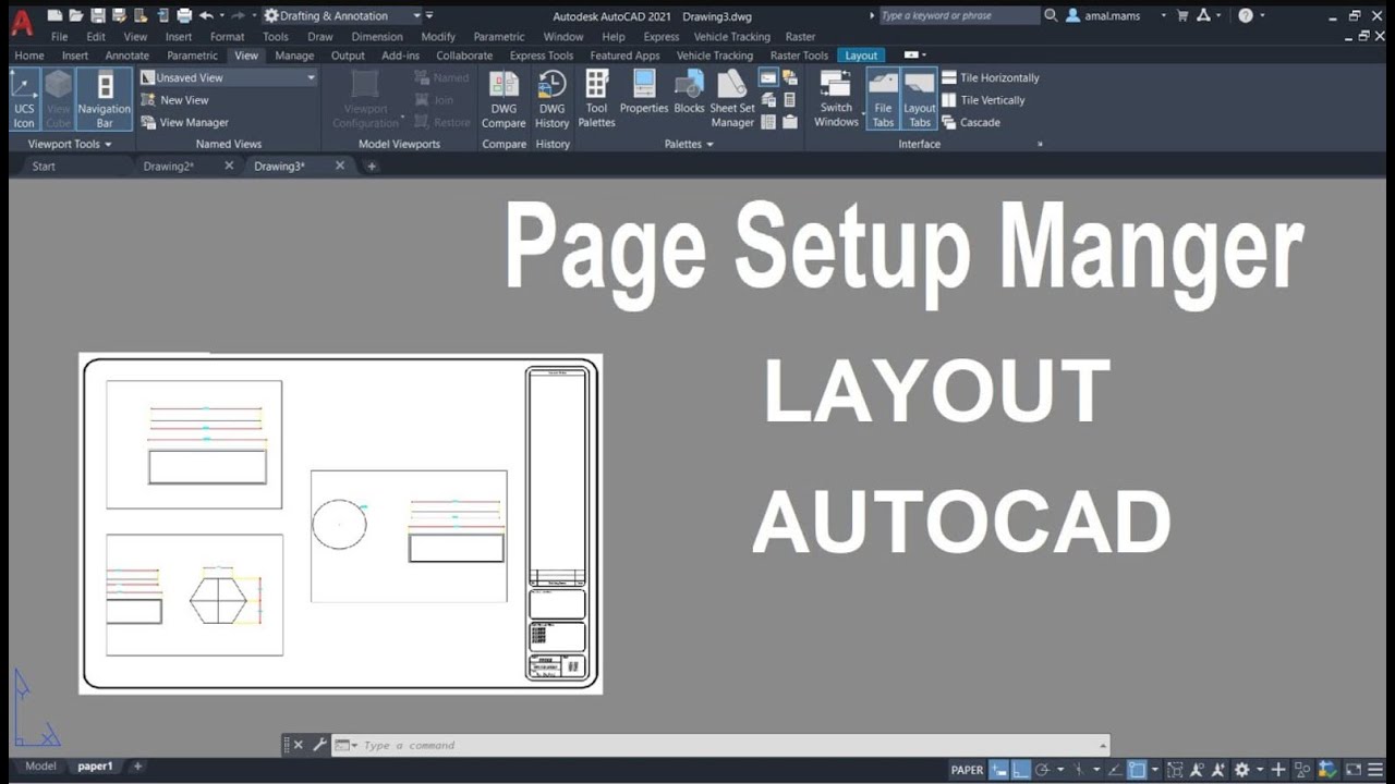 شرح امر و اعدادات الطباعة بمقياس رسم فى Page setup Manger In Layout | Autocad