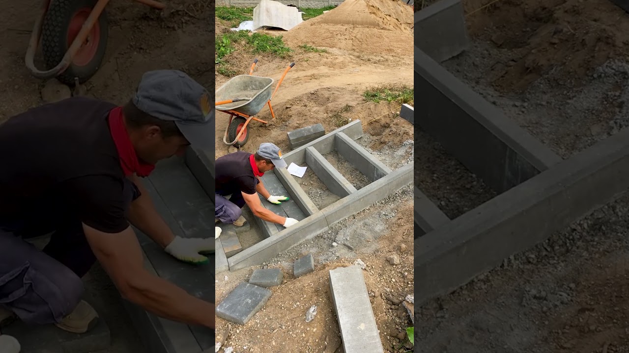 DIY Paver Steps 🧱 | Full Process #bulder #construction #diy #landscape #garden #outdoors #satisfying