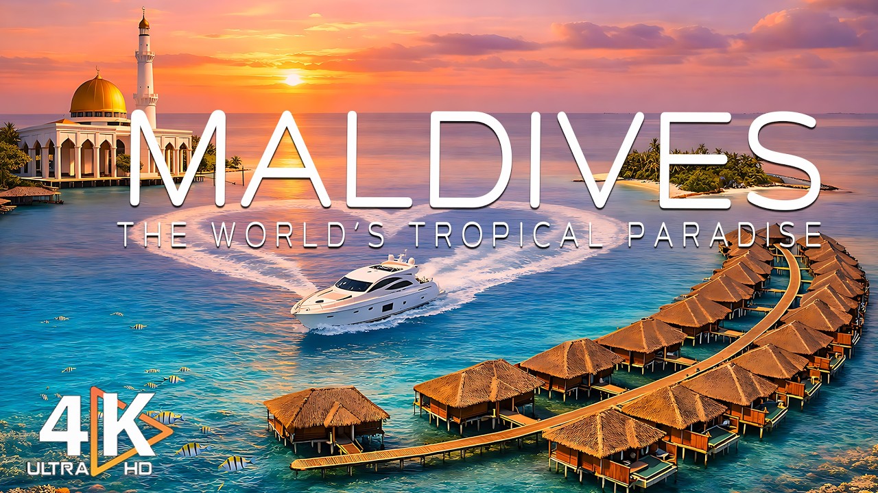 [4K] Maldives 🇲🇻 from Above 2026 | Overwater Villas & Endless Azure Ocean | Deep House Chill