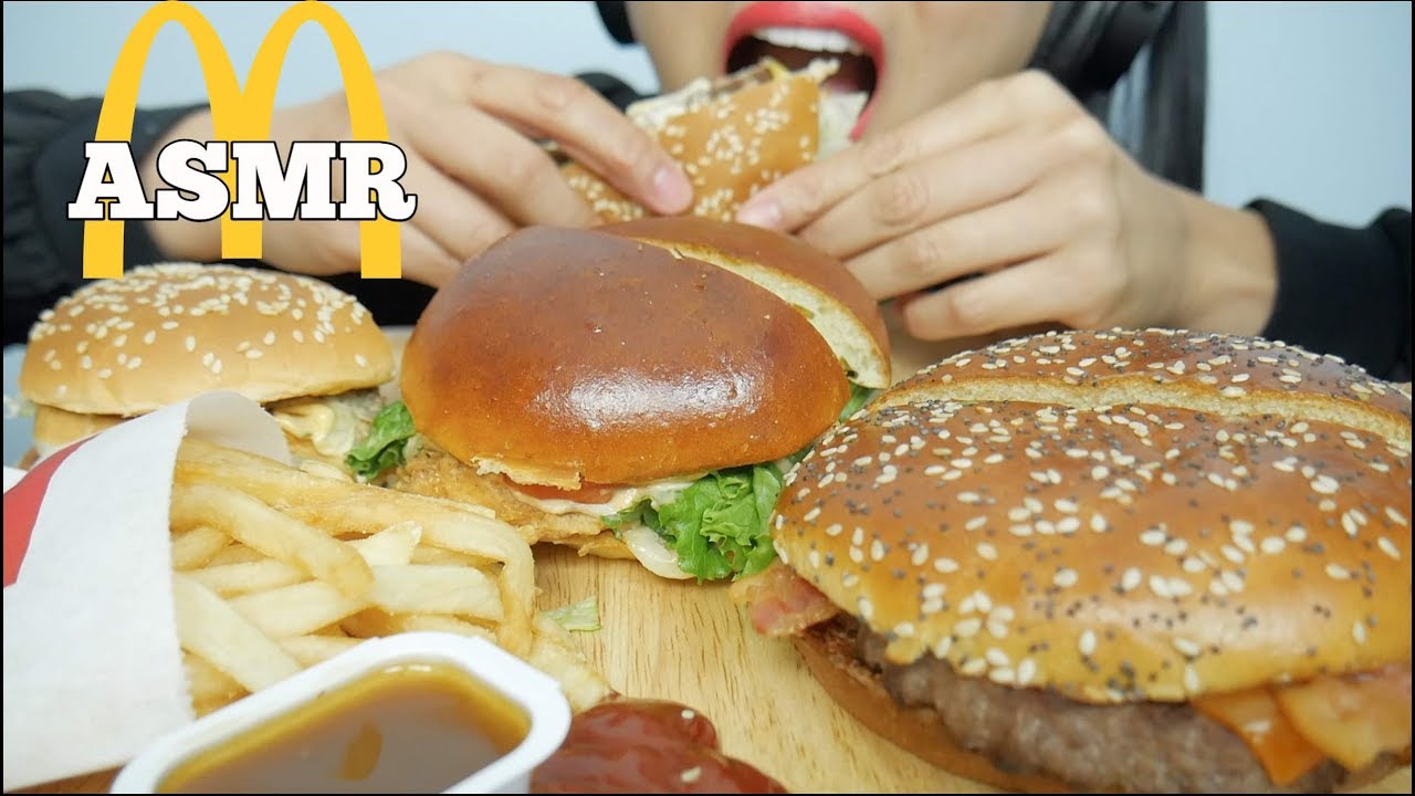 ASMR McDonalds (Big Mac, Mozarella Chrispy Chicken, Bacon Angus Burger) EATING SOUNDS | SAS-ASMR