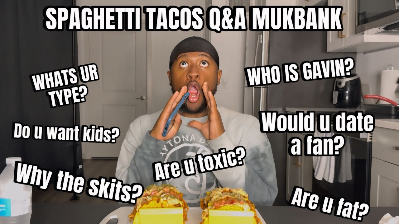 SPAGHETTI TACOS FROM ICARLY Q&A MUKBANG | WILD QUESTIONS | FUNNY VID*