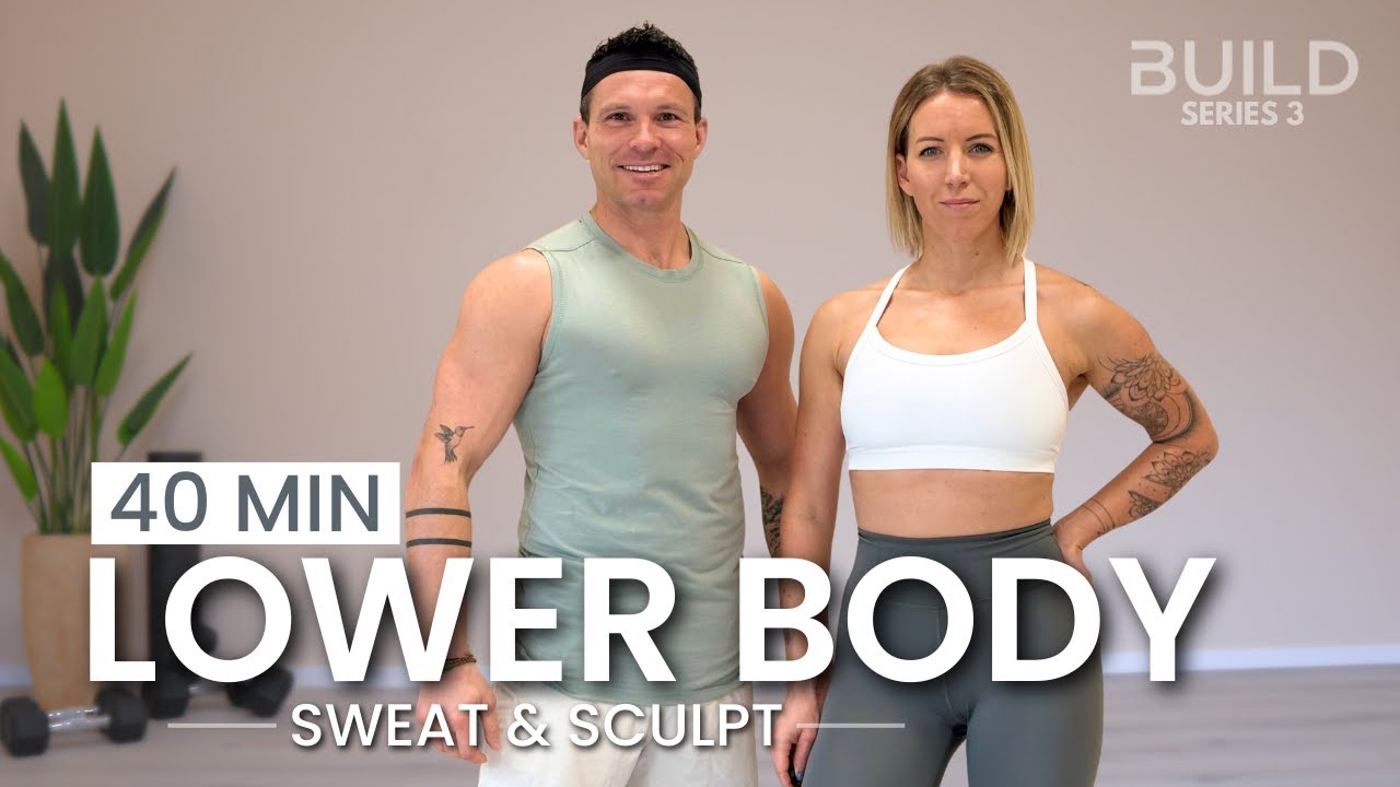 40 min Lower Body Metabolic Burn - Dumbbell Workout: DAY 62 / Build Series 3