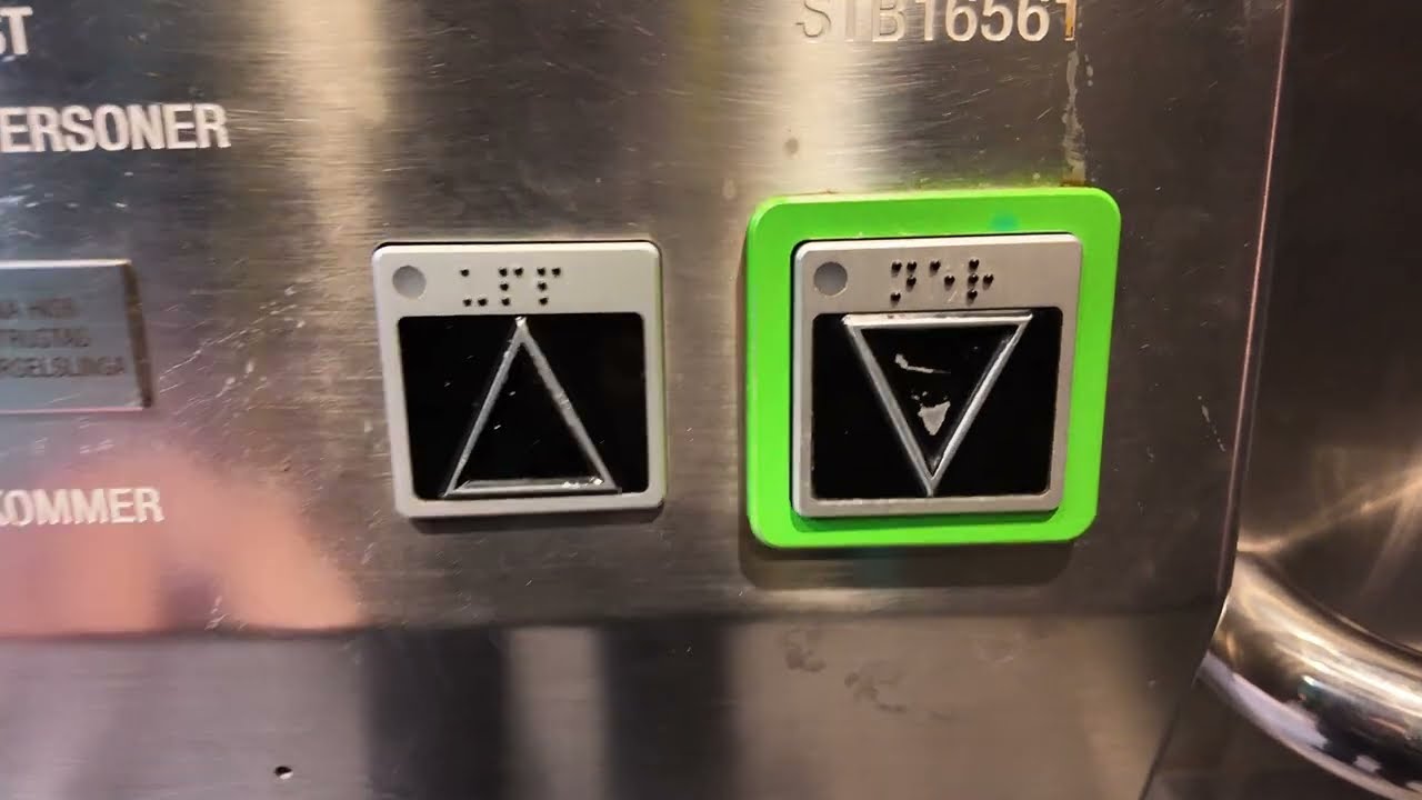 Sweden, Stockholm, Stureby Subway Station, SMW elevator - going down @ night