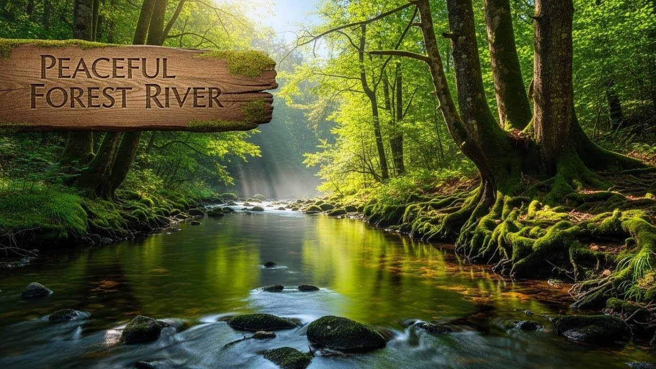 Flowing River in Forest 🌿🌊 Gentle Nature Sound for Meditation and Calm Mind #2045
