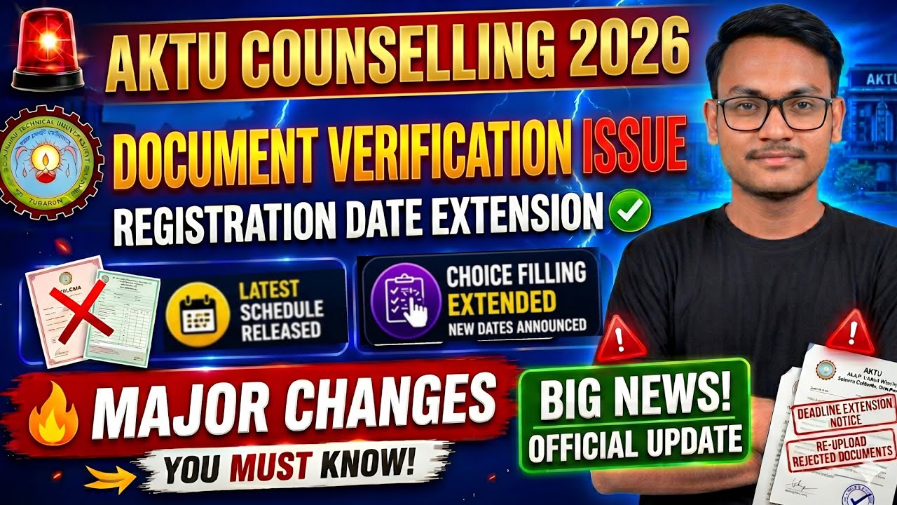 Aktu Counselling 2026 New Schedule Out ||Document Verification & Rejection✅ Complete Detailed Video💯