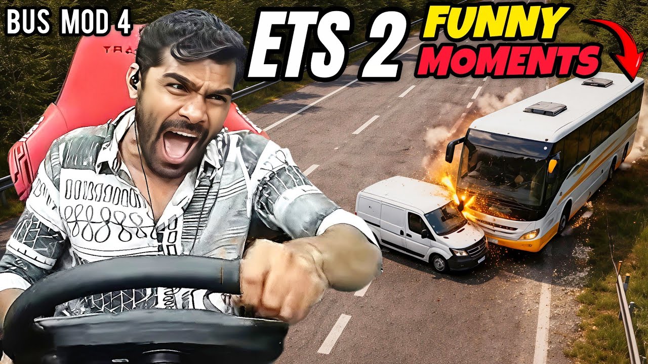 ETS 2  BUS MOD 🚌  Funny Moments 😂 [Part 4] | ShreeMan Legend