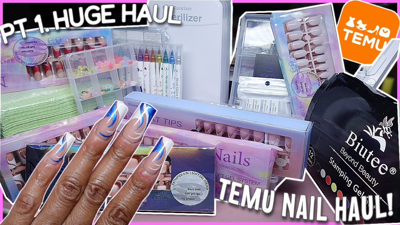 HUGE TEMU NAIL SUPPLY HAUL | AFFORDABLE NAIL ART SUPPLIES | GELX $3 NAIL DUPES | TEMU HAUL