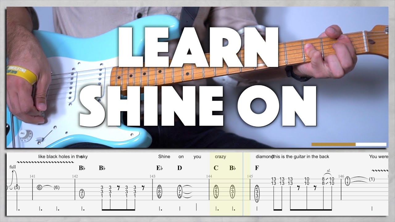 Pink Floyd - Shine On You Crazy Diamond FULL - Tutorial! (Guitar Cover & Tab)