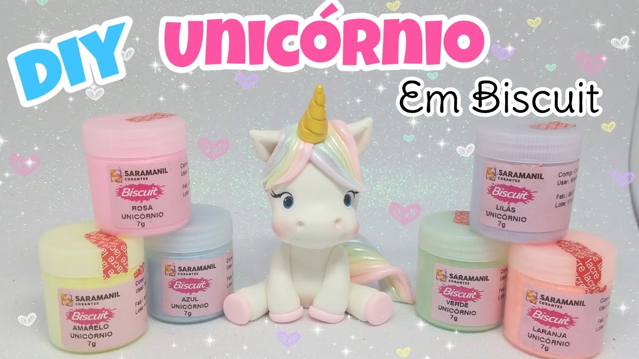 DIY - Unicórnio em Biscuit || Corantes da Saramanil Linha Unicórnio ||Pierre Marinho