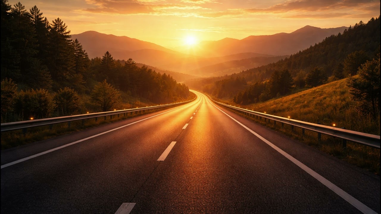 Golden Hour Highway #08 – Calm Instrumental Music for Scenic Drives