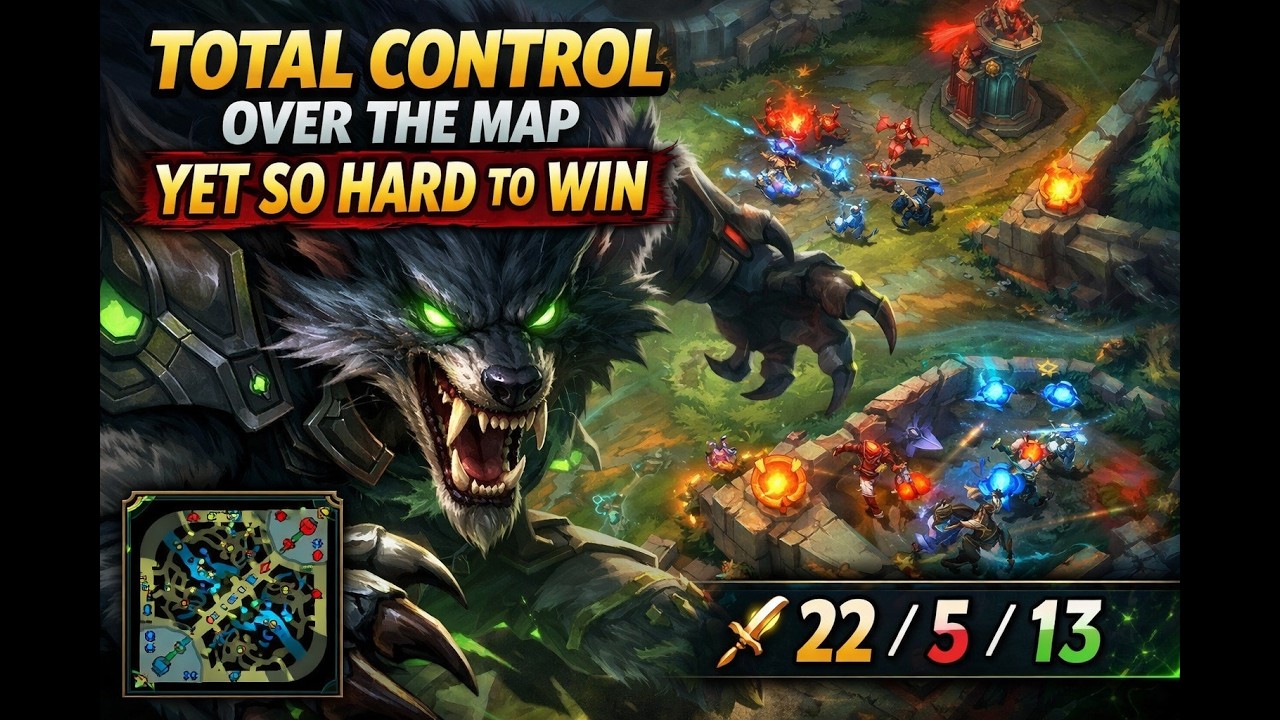 Total control over the map yet so hard to win with Warwick