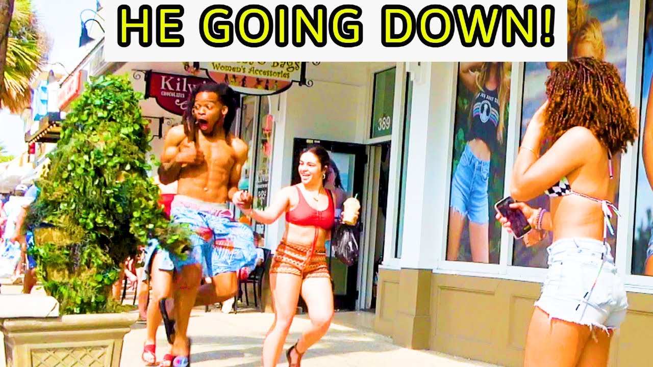 BUSHMAN PRANK BEACH: Down He Went!