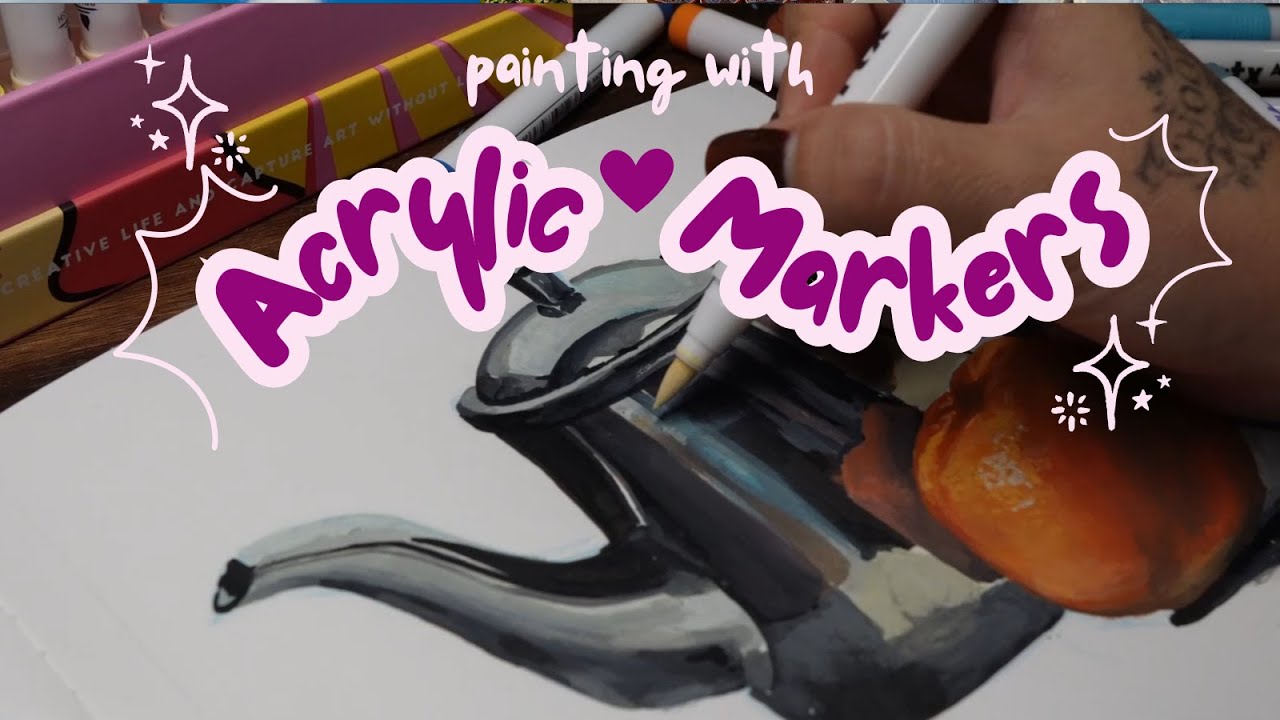Acrylic Marker - painting a kettle #arrtxmarkers #acrylicmarker