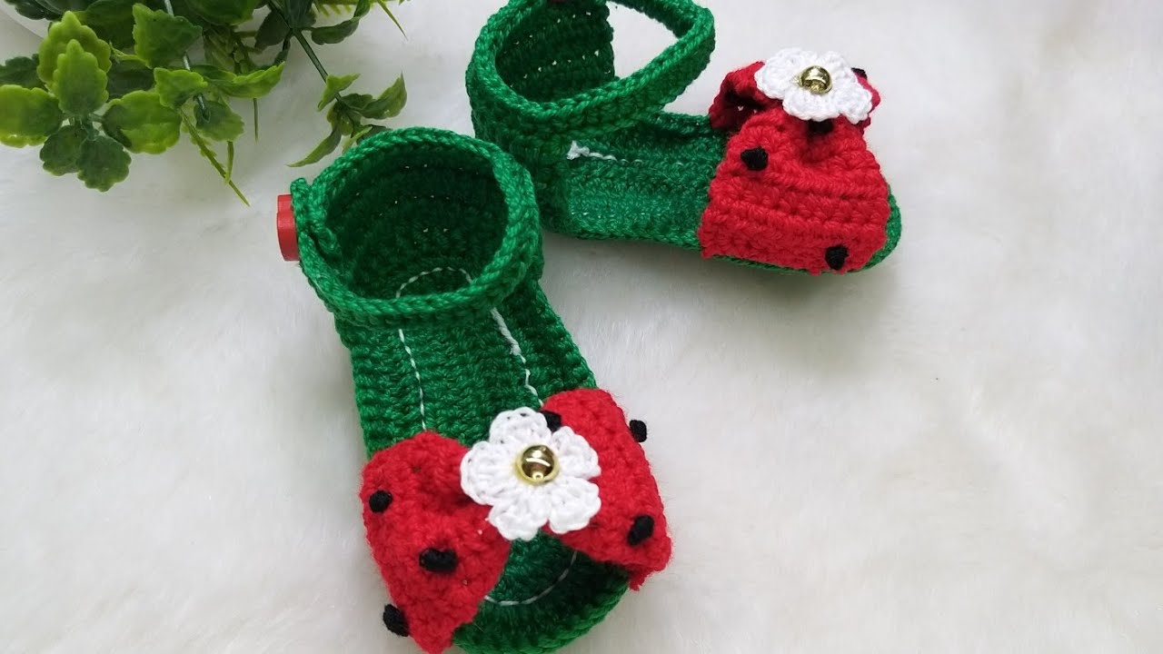 Sandalias  Sandía  tejidas a crochet