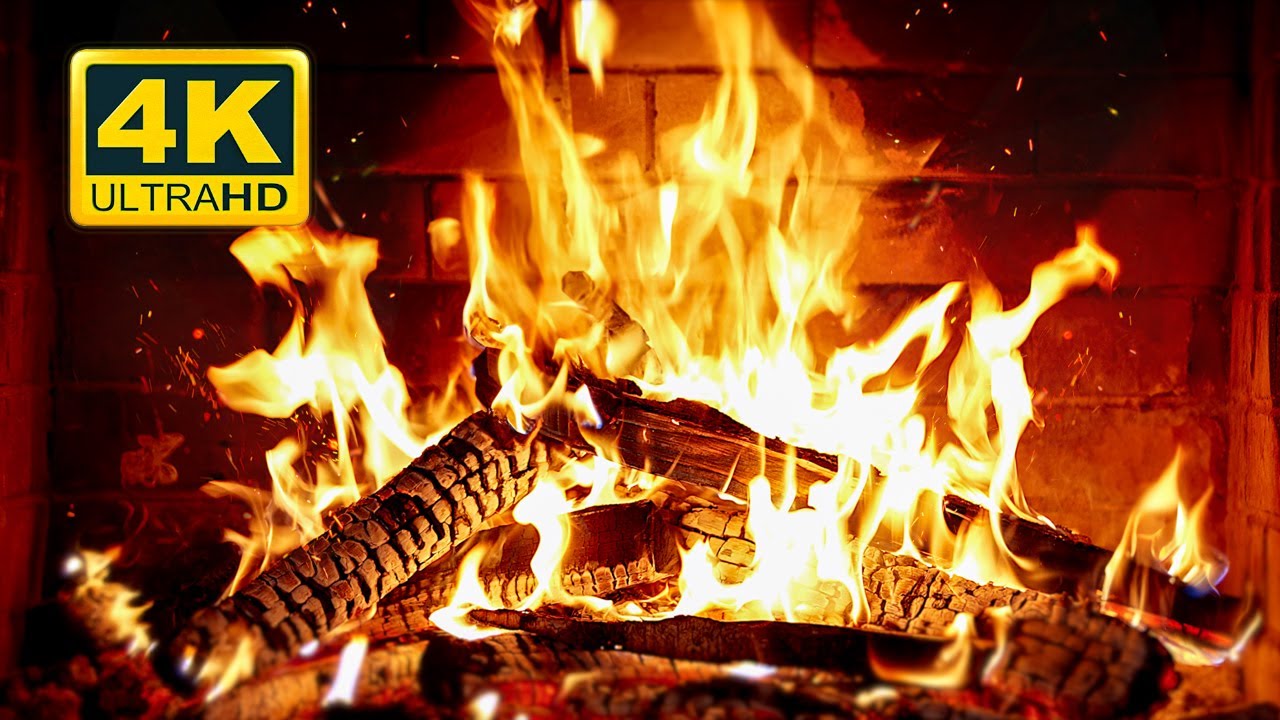 🔥 Cozy Fireplace 4K (12 HOURS). Fireplace with Crackling Fire Sounds. Crackling Fireplace 4K