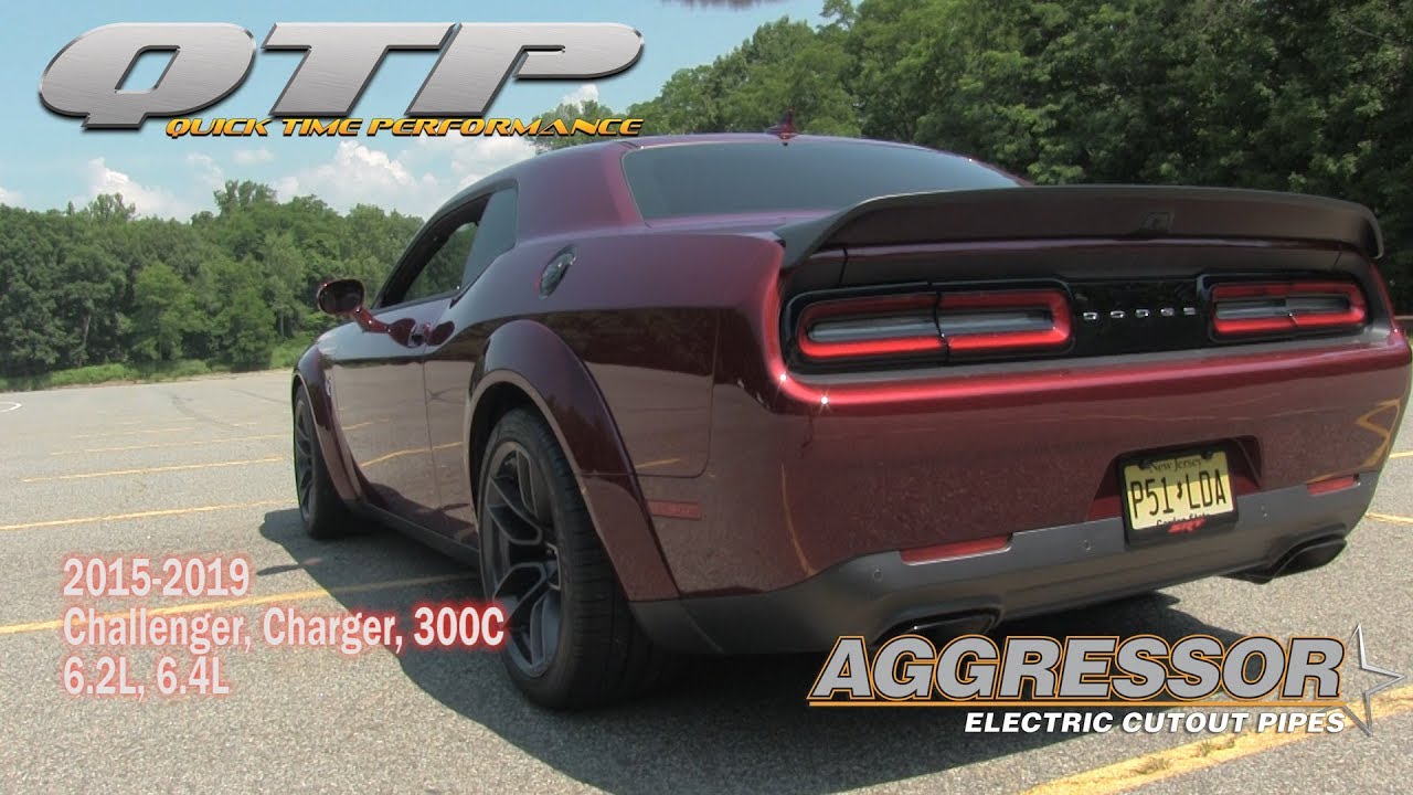 QTP 2015-2019 Challenger, Charger, 300C 6.2/6.4L Aggressor Cutout Pipes