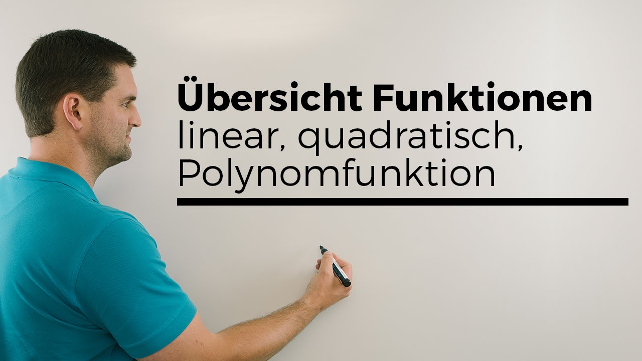 &Uuml;bersicht Funktionen, linear, quadratisch, Polynomfunktion | Mathe by Daniel Jung