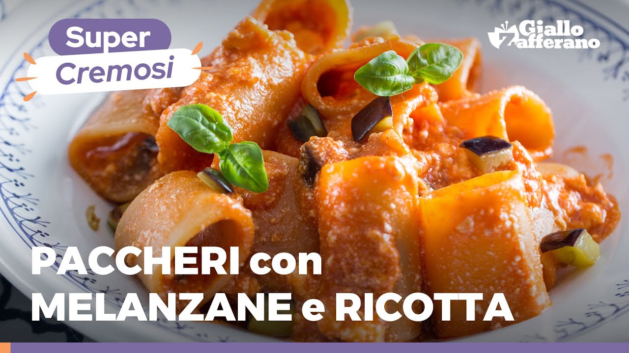 PACCHERI con crema di RICOTTA e MELANZANE fritte: un primo piatto a cui &egrave; impossibile resistere! 😍