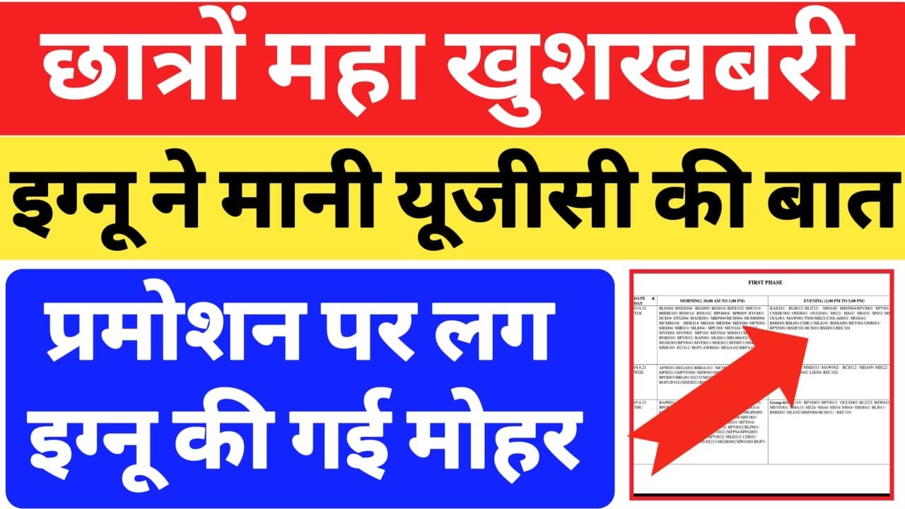 {Good News]GOOD NEWS IGNOU UGC GUIDELINES| 2 New Notifications for all info promotion final|2021