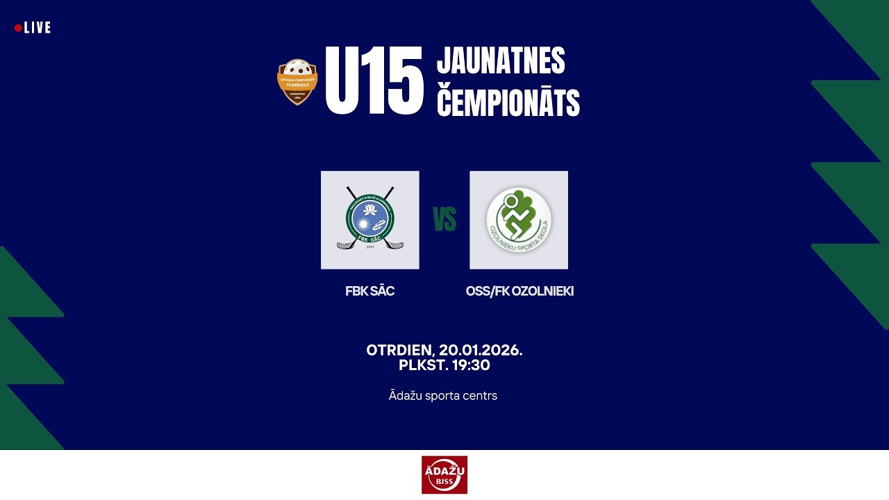 2026-01-20 19:30, U15, FBK SĀC - OSS/FK OZOLNIEKI