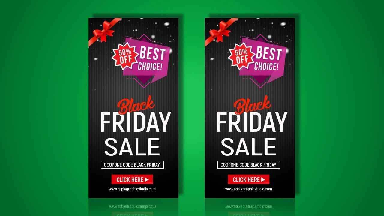 300x600 Display Web Banner Design for Black Friday - Photoshop Tutorial