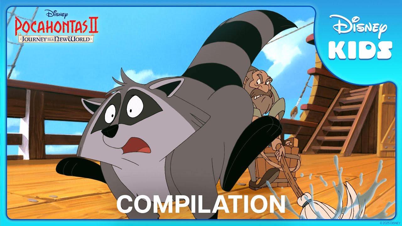 Pocahontas & Her Adorable Animal Sidekicks 🦝🐶 | Pocahontas II | @disneykids