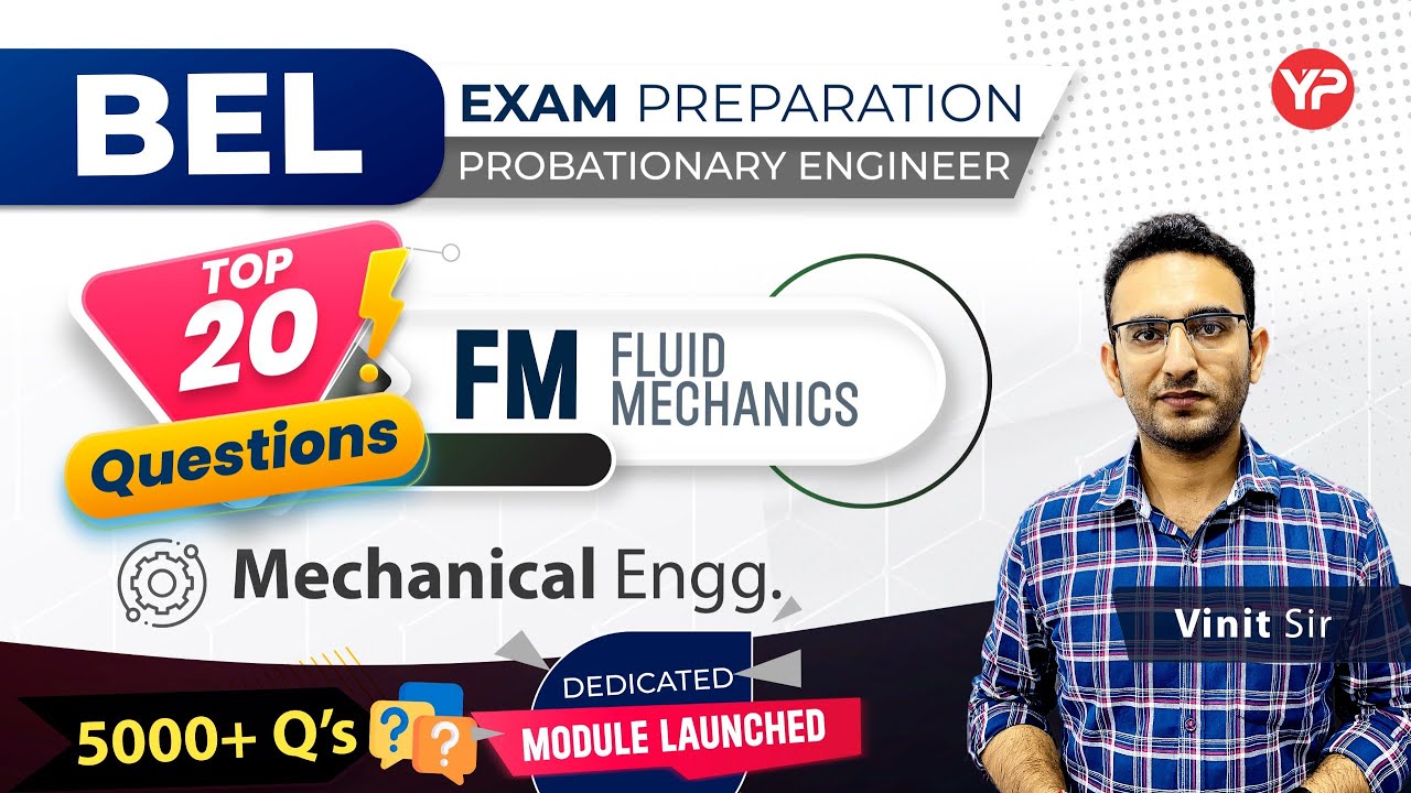 Top 20 Qs, Fluid Mechanics for BEL, BDL Mechanical written exam preparation 2025