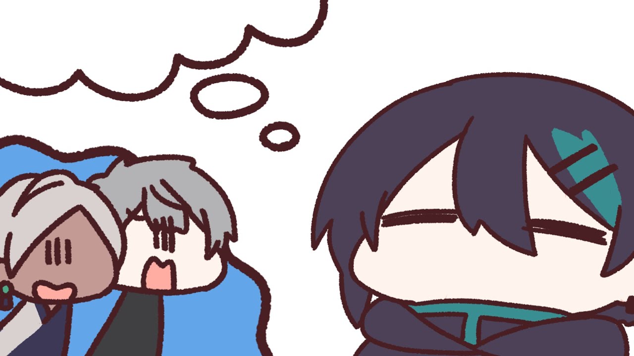 【手描き切り抜き】ご飯と天井と黛灰【にじさんじ／黛灰／葛葉／イブラヒム】